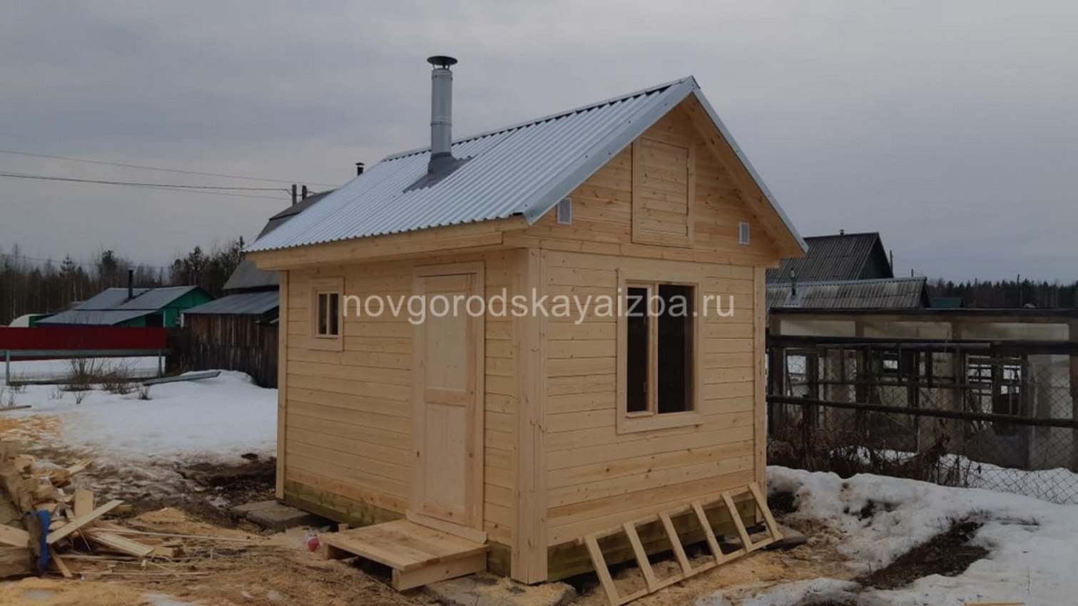 Одноэтажная баня из бруса