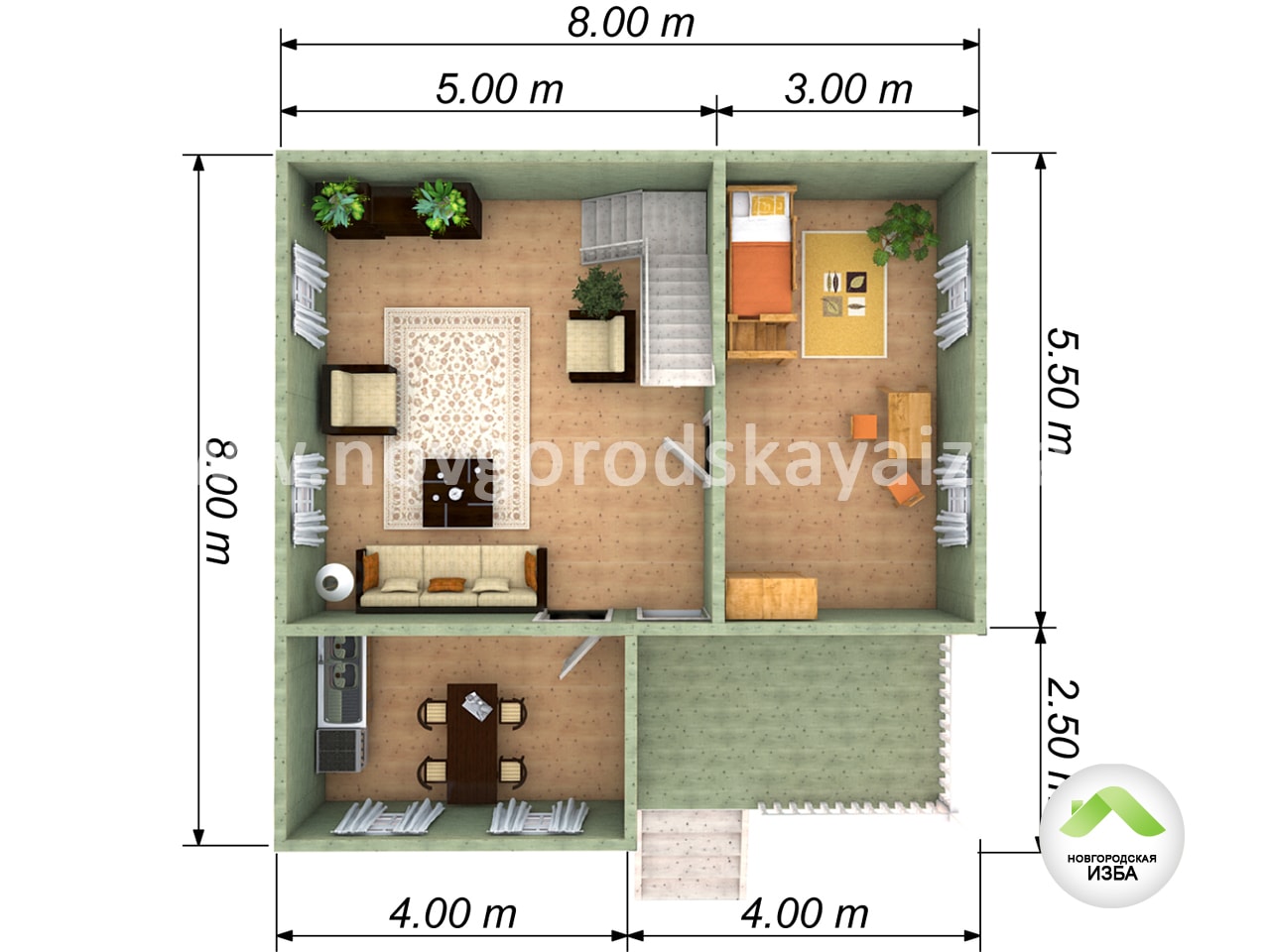 Проект дома из бруса №23